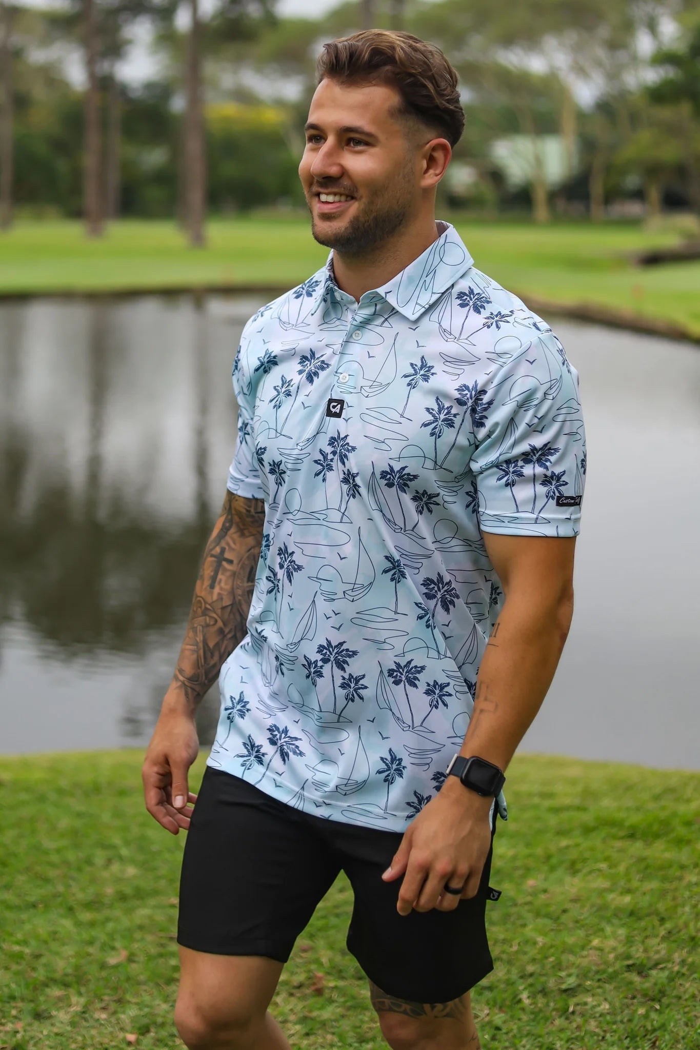 CA Funky Golf Shirt - Island Lines