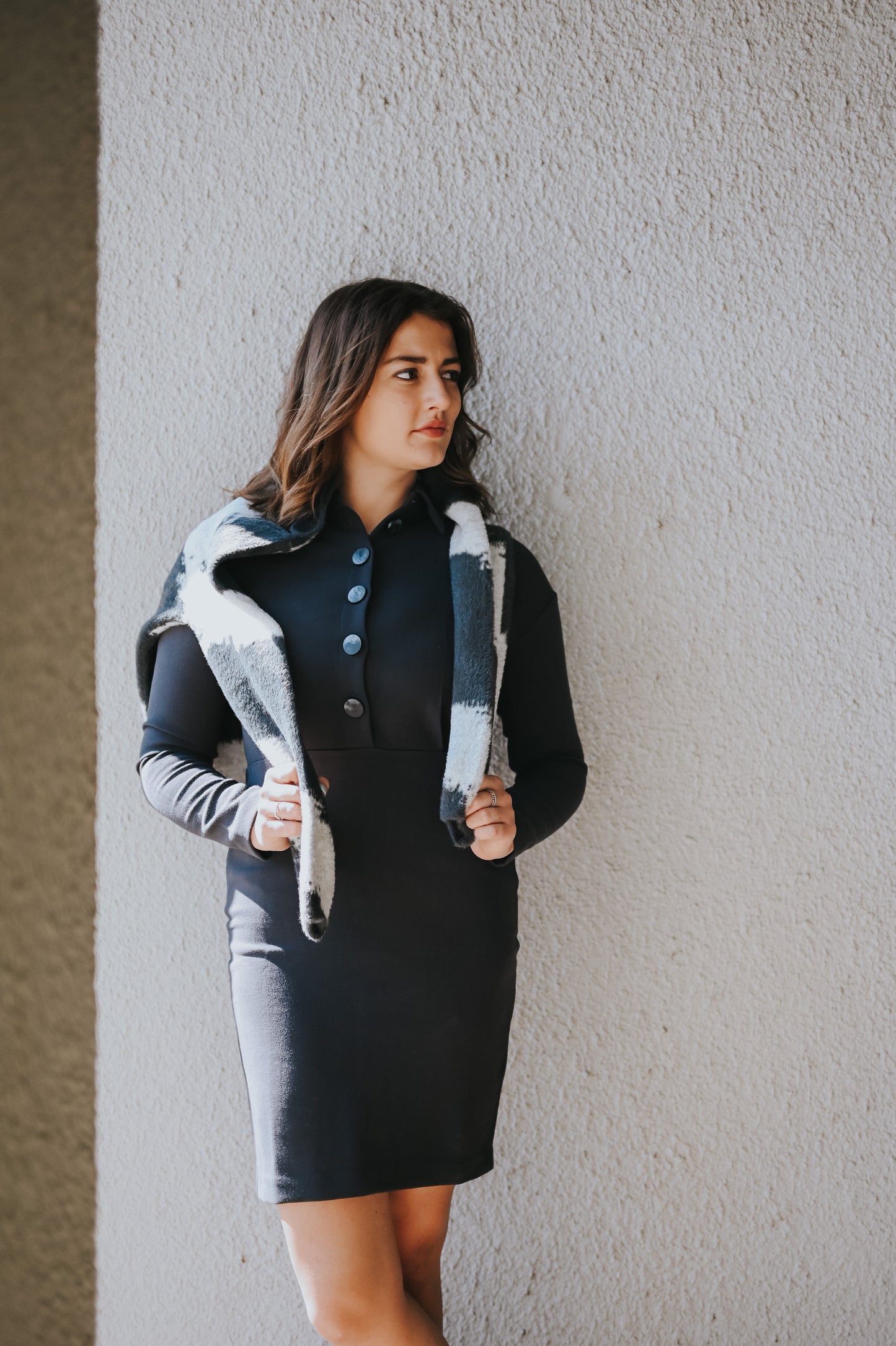 Yaya Dress with shirt collar and buttons