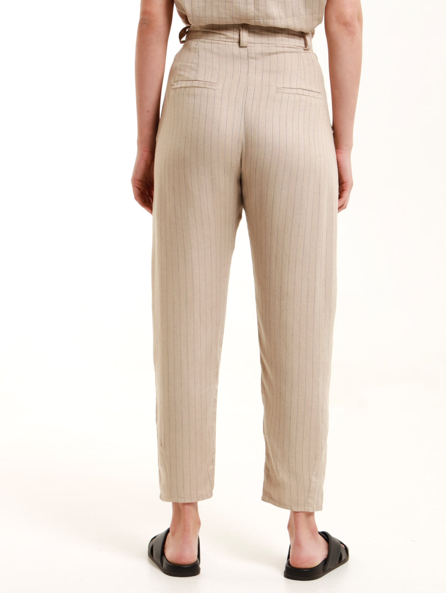 Tapered Pants / Natural Herringbone Stripe