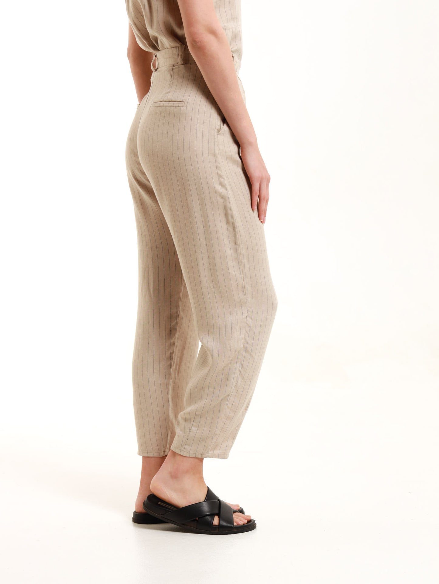 Tapered Pants / Natural Herringbone Stripe