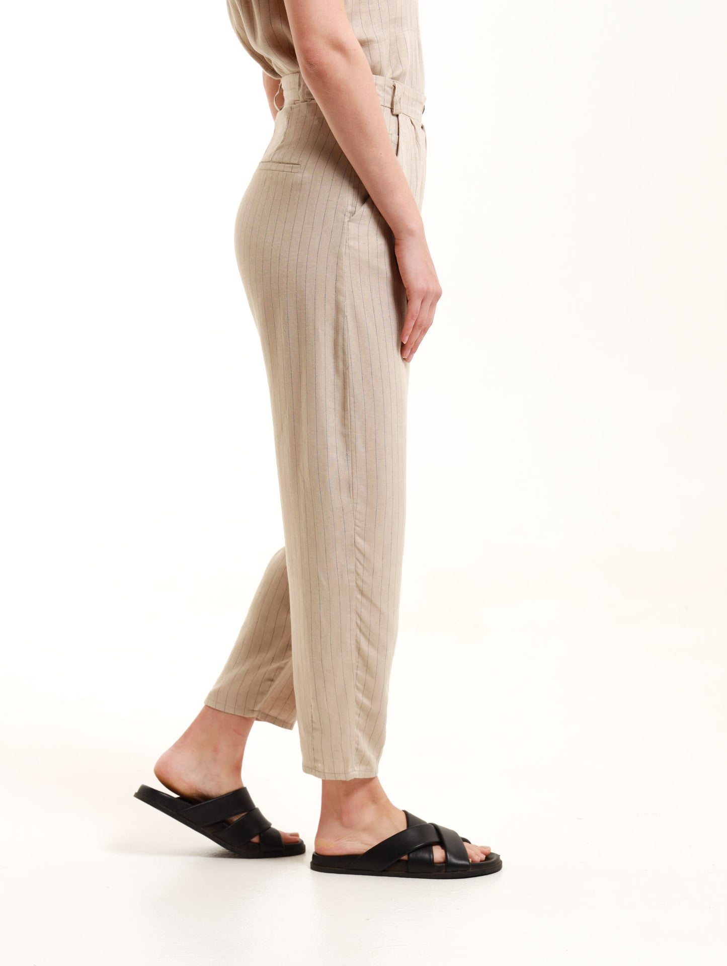 Tapered Pants / Natural Herringbone Stripe