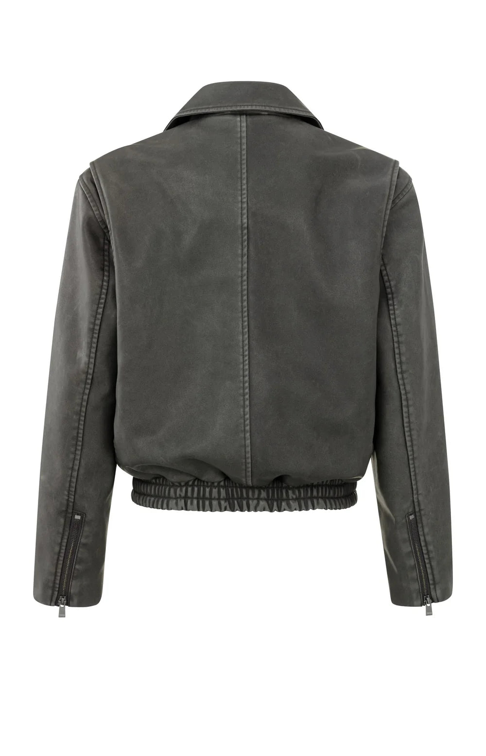 Yaya Faux Nubuck Leather Bomber Jacket