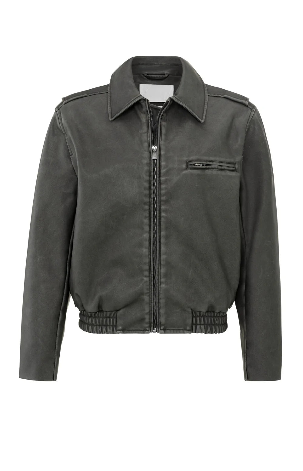 Yaya Faux Nubuck Leather Bomber Jacket