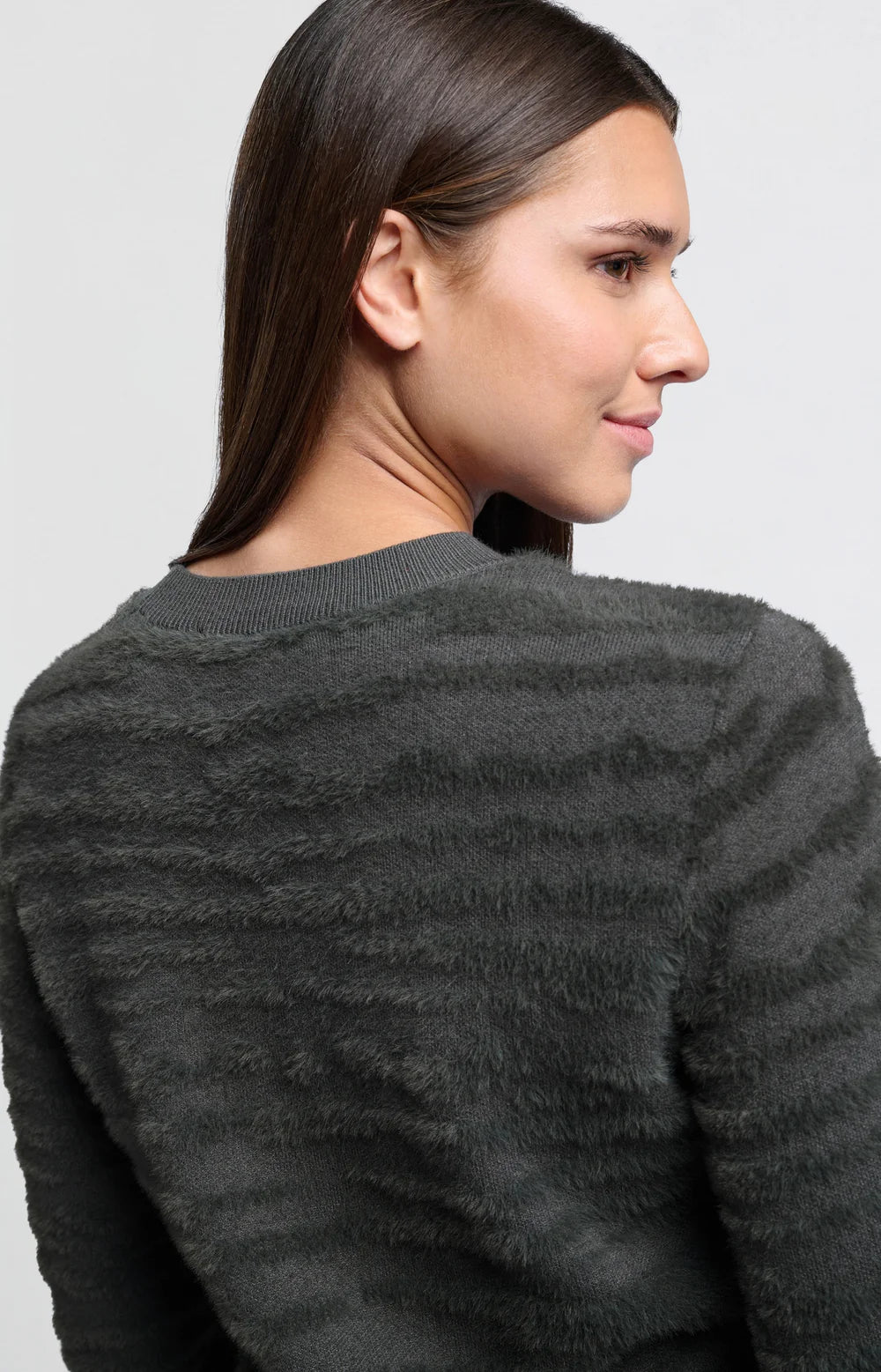 Fur Jacquard Sweater - Dark Metal Grey