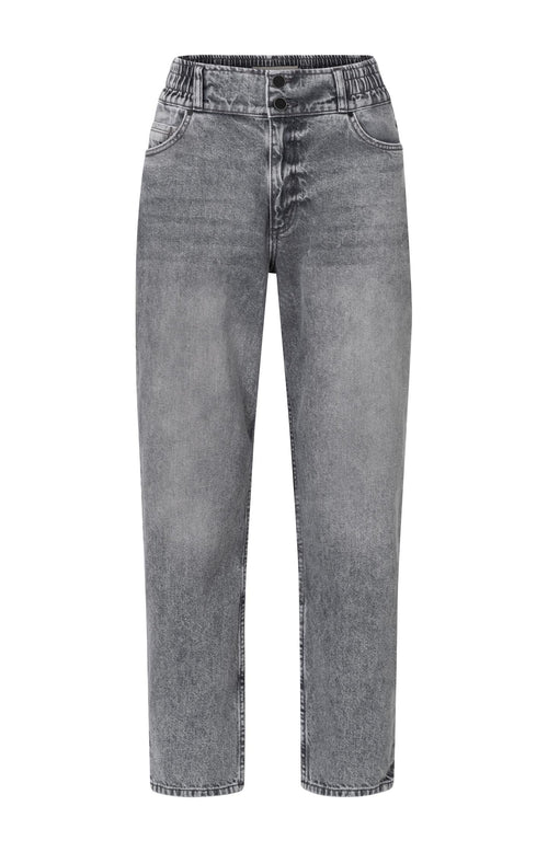 High Waist Tapered Jeans - Grey
