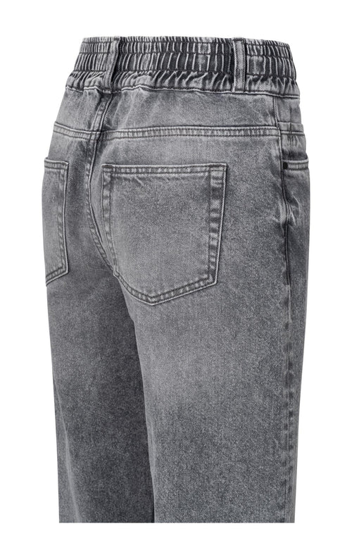 High Waist Tapered Jeans - Grey