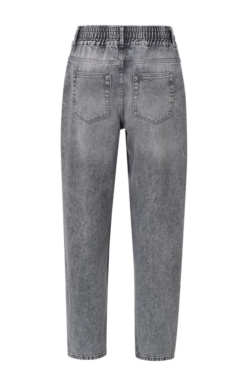 High Waist Tapered Jeans - Grey