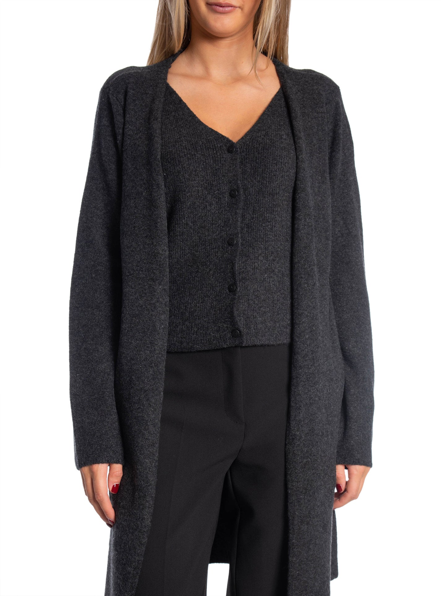 Yaya Long Cardigan With Gilet