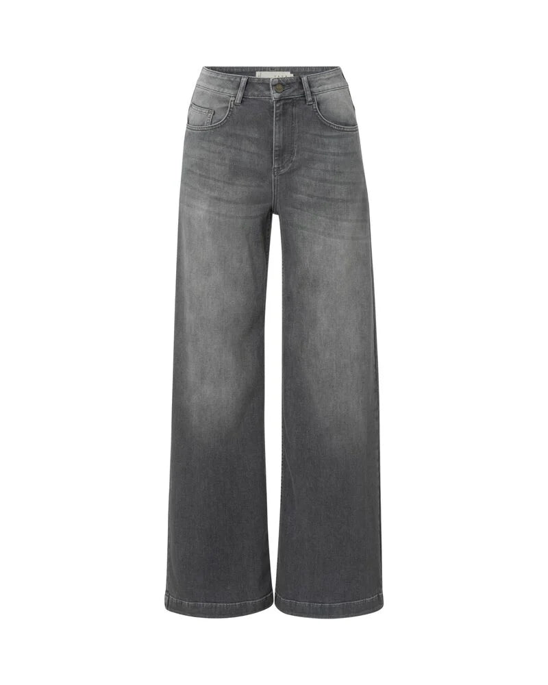Yaya Extra Wide Leg Denim - Grey