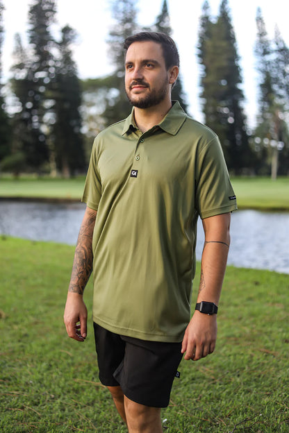 CA Iconic Golf Shirt | Army Green