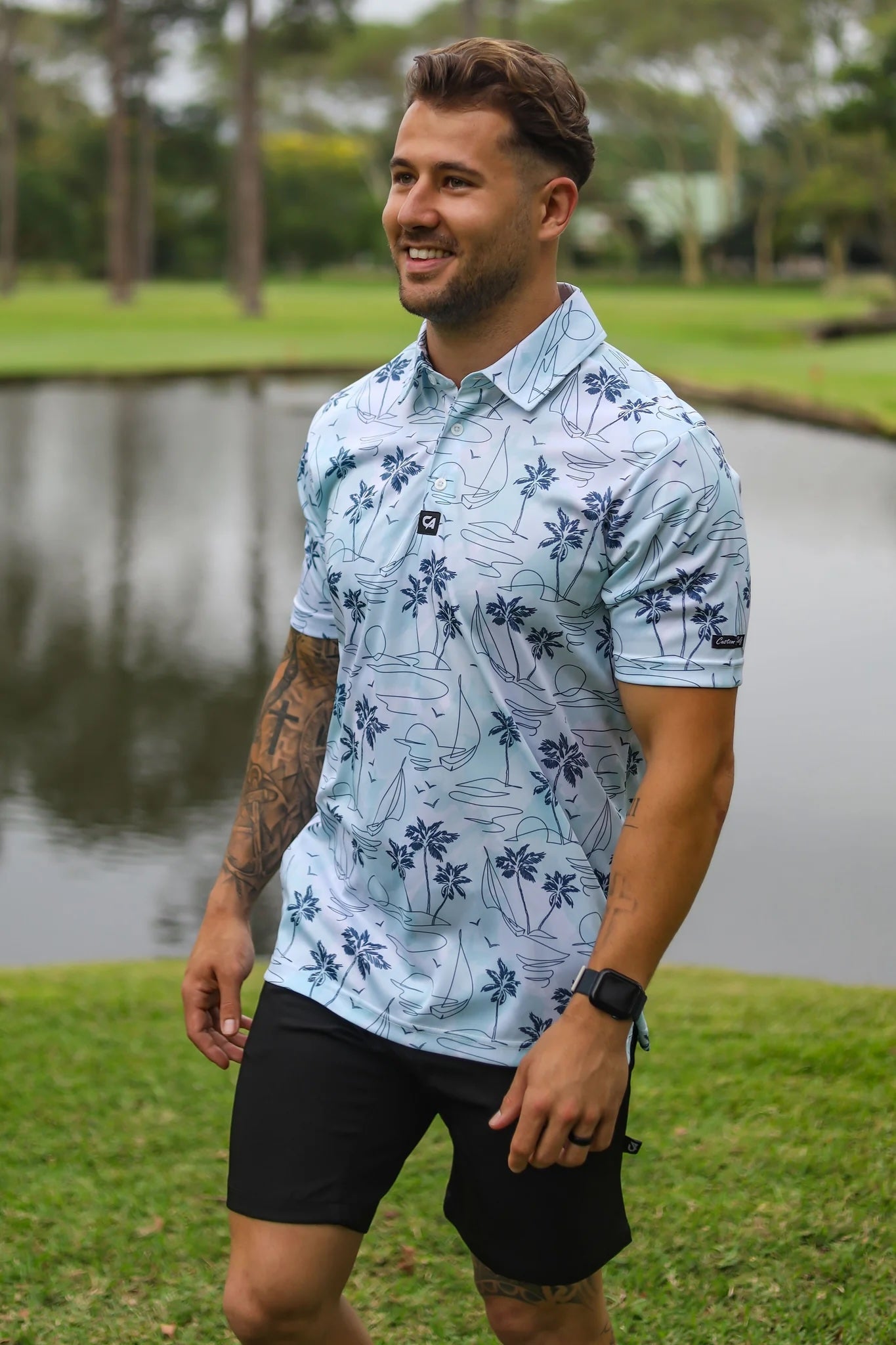 CA Funky Golf Shirt - Island Lines