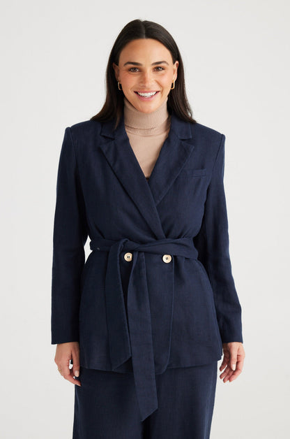 Jolie Long Sleeve Jacket - Navy