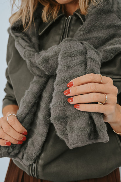 Fur Jacquard Sweater - Dark Metal Grey