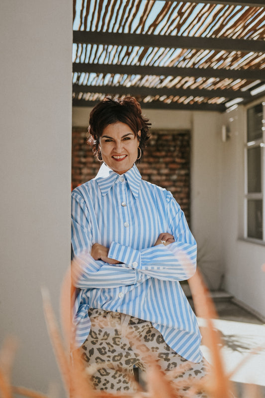 Pin Stripe Boyfriend Shirt