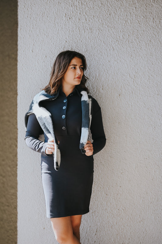 Yaya Dress with shirt collar and buttons