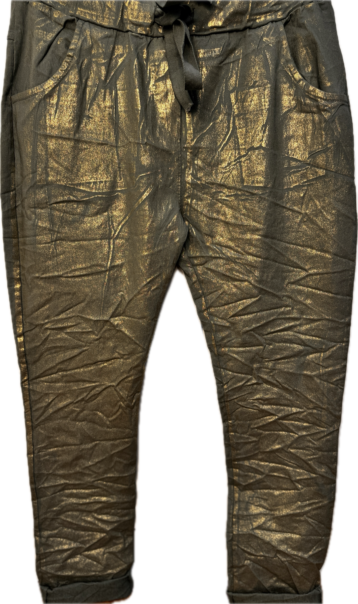 Cotton Elastane Gold Foil Pants