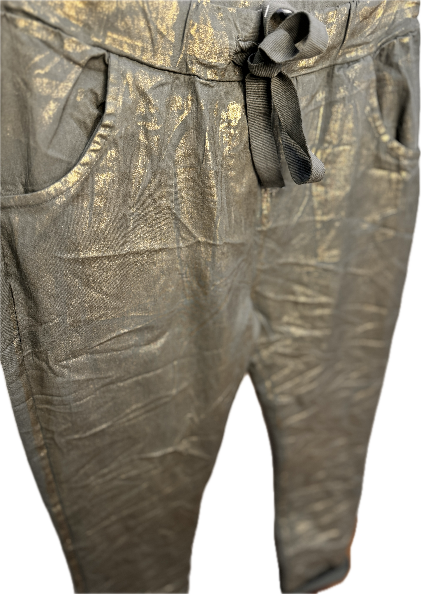 Cotton Elastane Gold Foil Pants