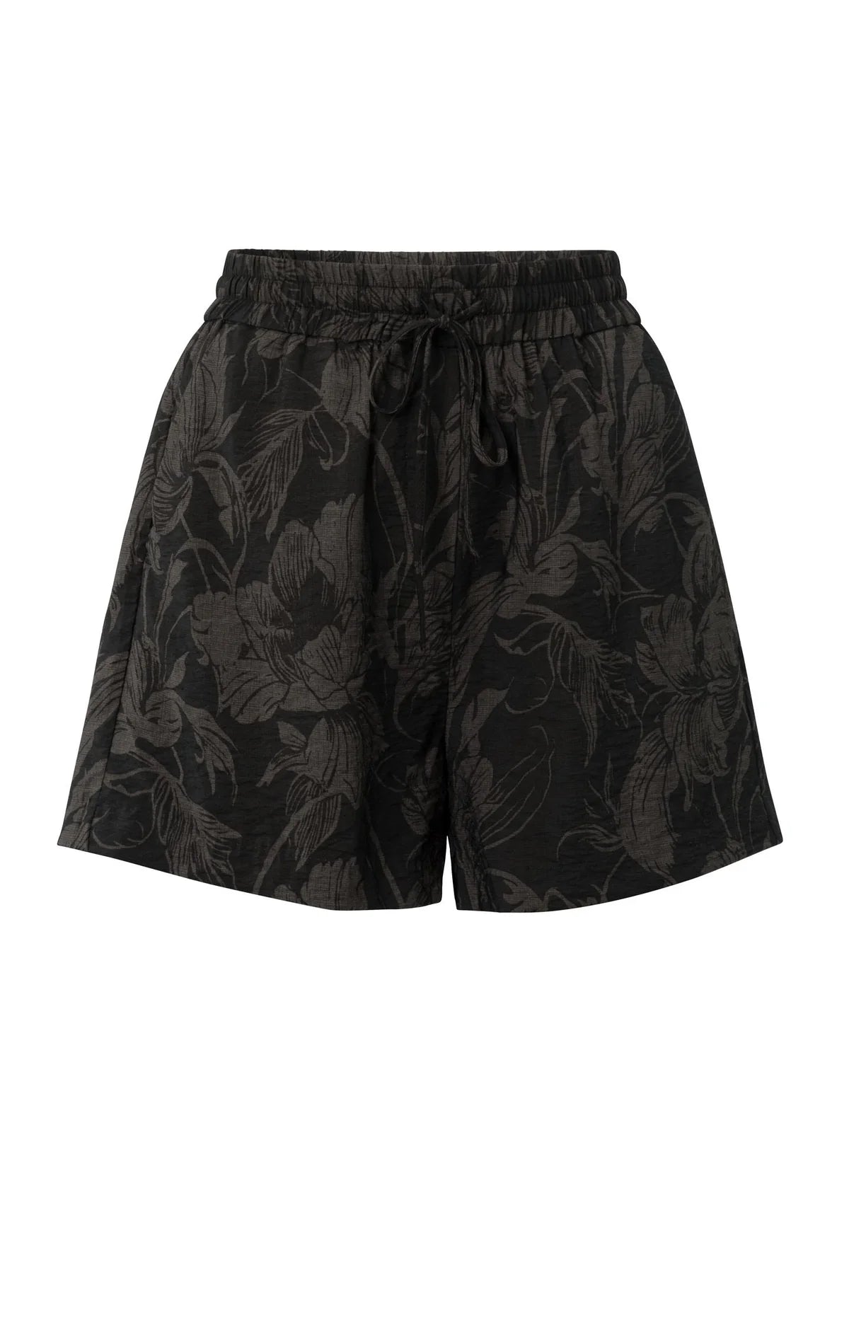 Printed shorts with elastic waistband