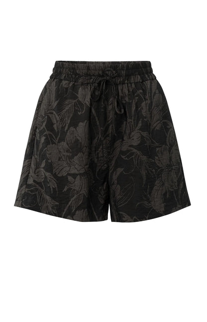 Printed shorts with elastic waistband