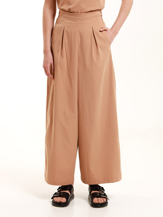 Cropped Wide Leg Palazzo / Caramel