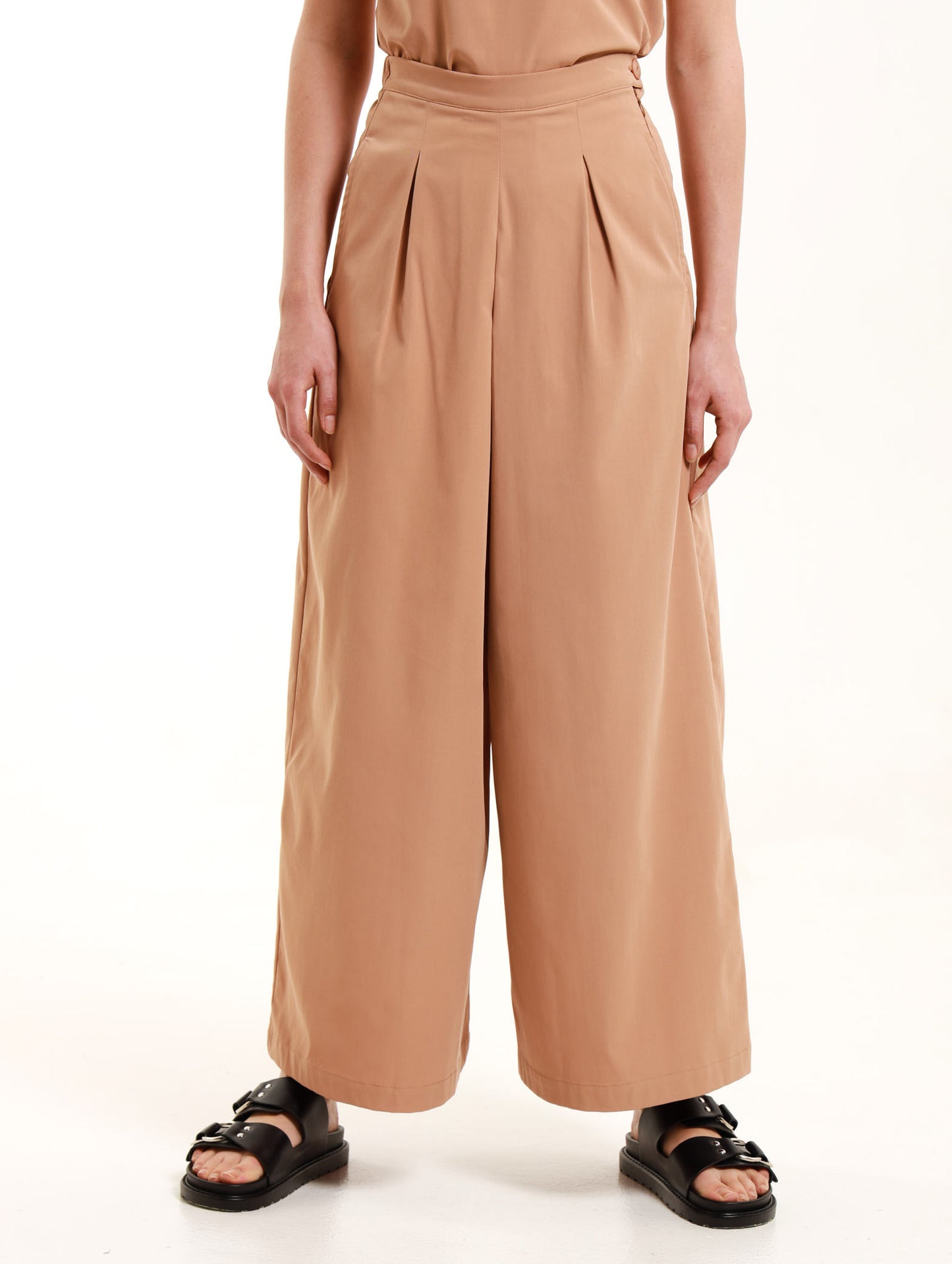 Cropped Wide Leg Palazzo / Caramel