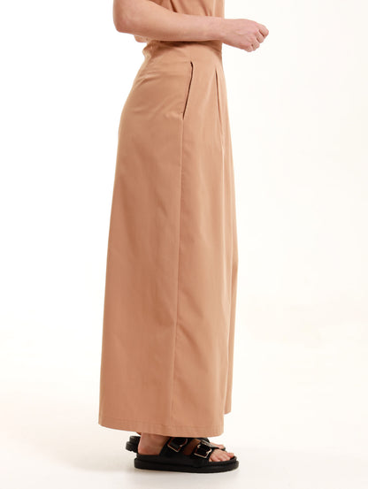 Cropped Wide Leg Palazzo / Caramel