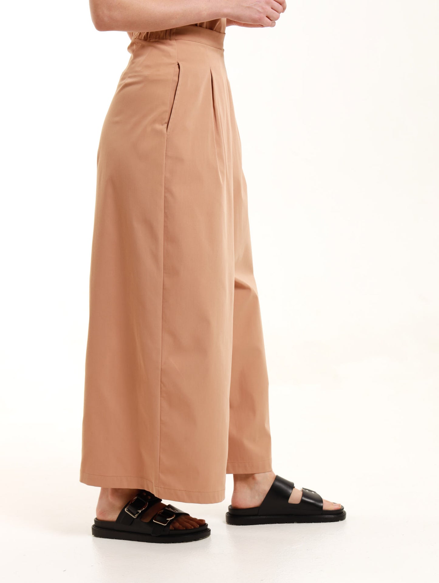 Cropped Wide Leg Palazzo / Caramel