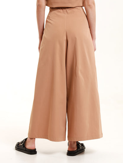 Cropped Wide Leg Palazzo / Caramel