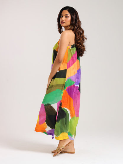 Muze OTS Maxi Dress / Brushstroke