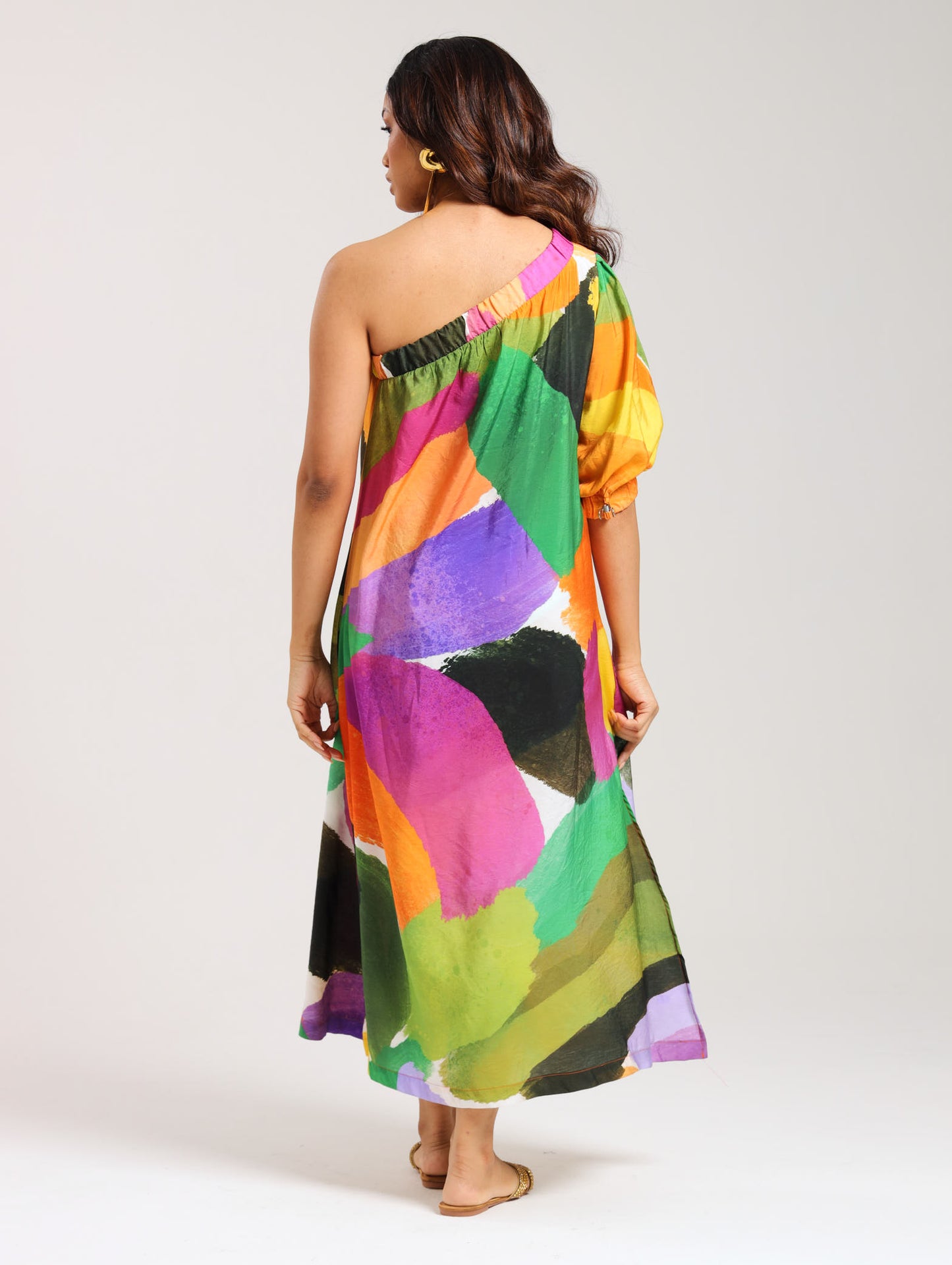 Muze OTS Maxi Dress / Brushstroke