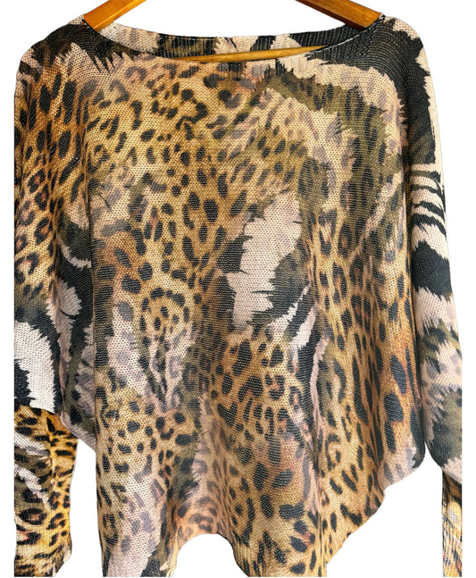 Agnes Lurex Knit Animal Print Top