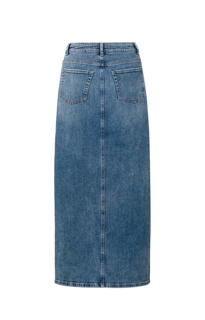 Yaya Denim Maxi Skirt With Slit