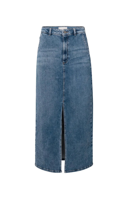 Yaya Denim Maxi Skirt With Slit