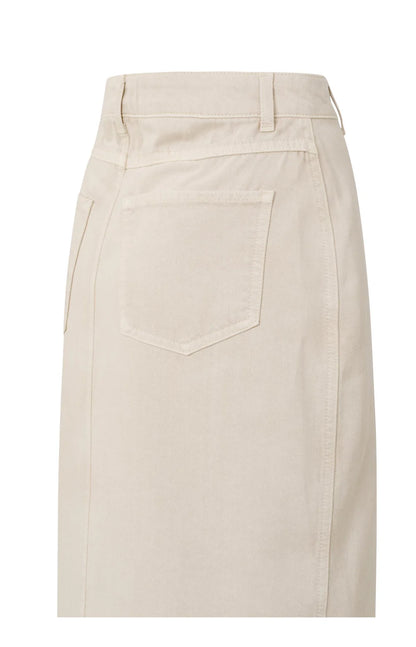 Yaya Denim Midi Skirt With Buttons