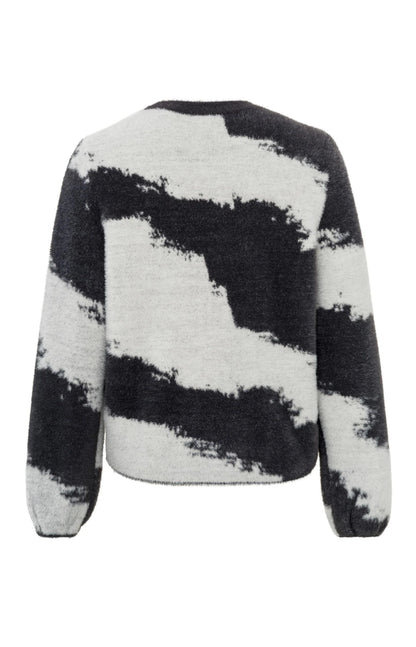 Yaya Fur Sweater with crewneck and long sleeves in regular fit