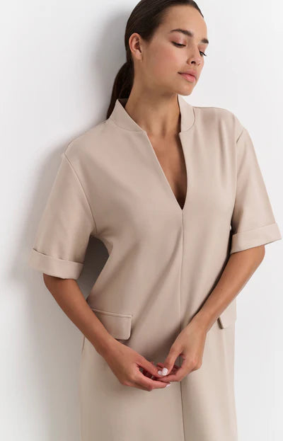 Jersey midi dress with pocket detail