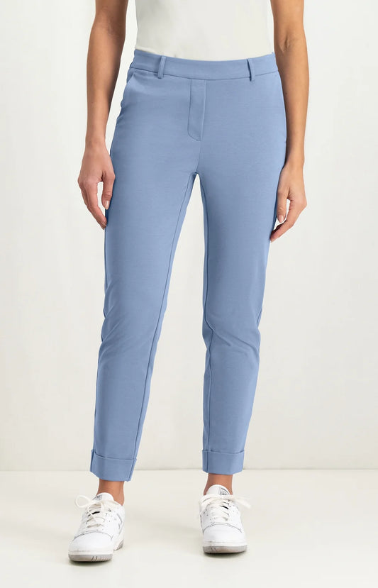 Yaya Jersey Tailored Trousers With Turn Up Bottom Hem