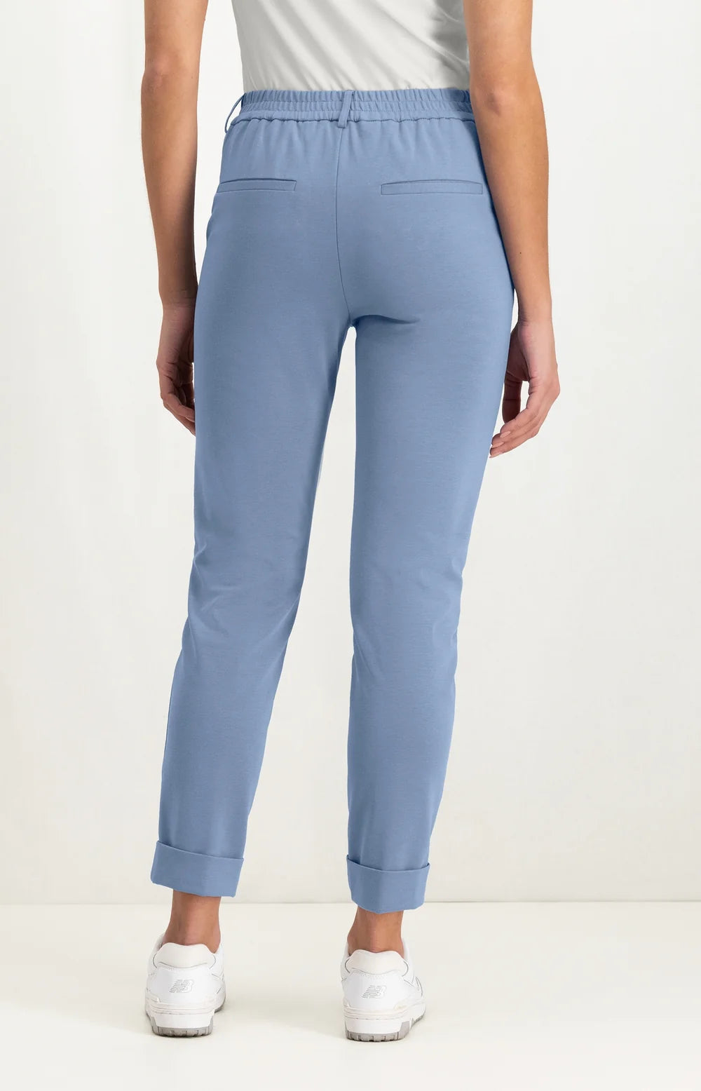 Yaya Jersey Tailored Trousers With Turn Up Bottom Hem