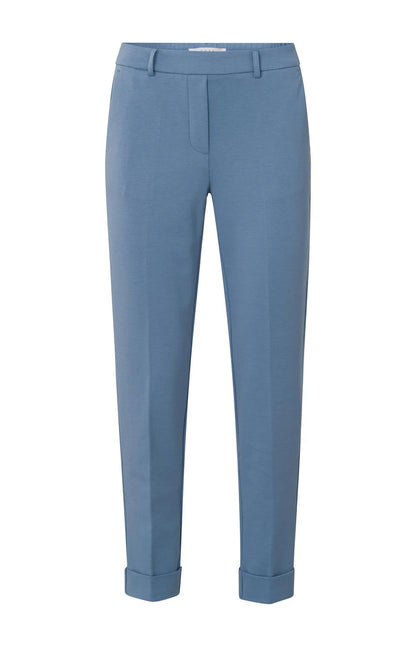 Yaya Jersey Tailored Trousers With Turn Up Bottom Hem