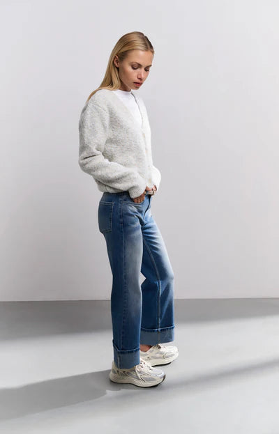 Mid Waist Denim with Rolled-up Hem