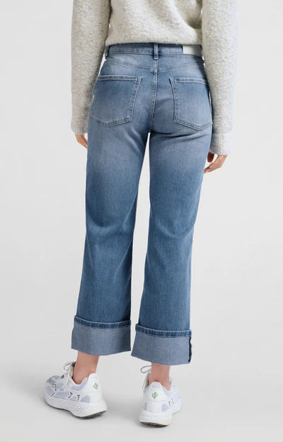 Mid Waist Denim with Rolled-up Hem