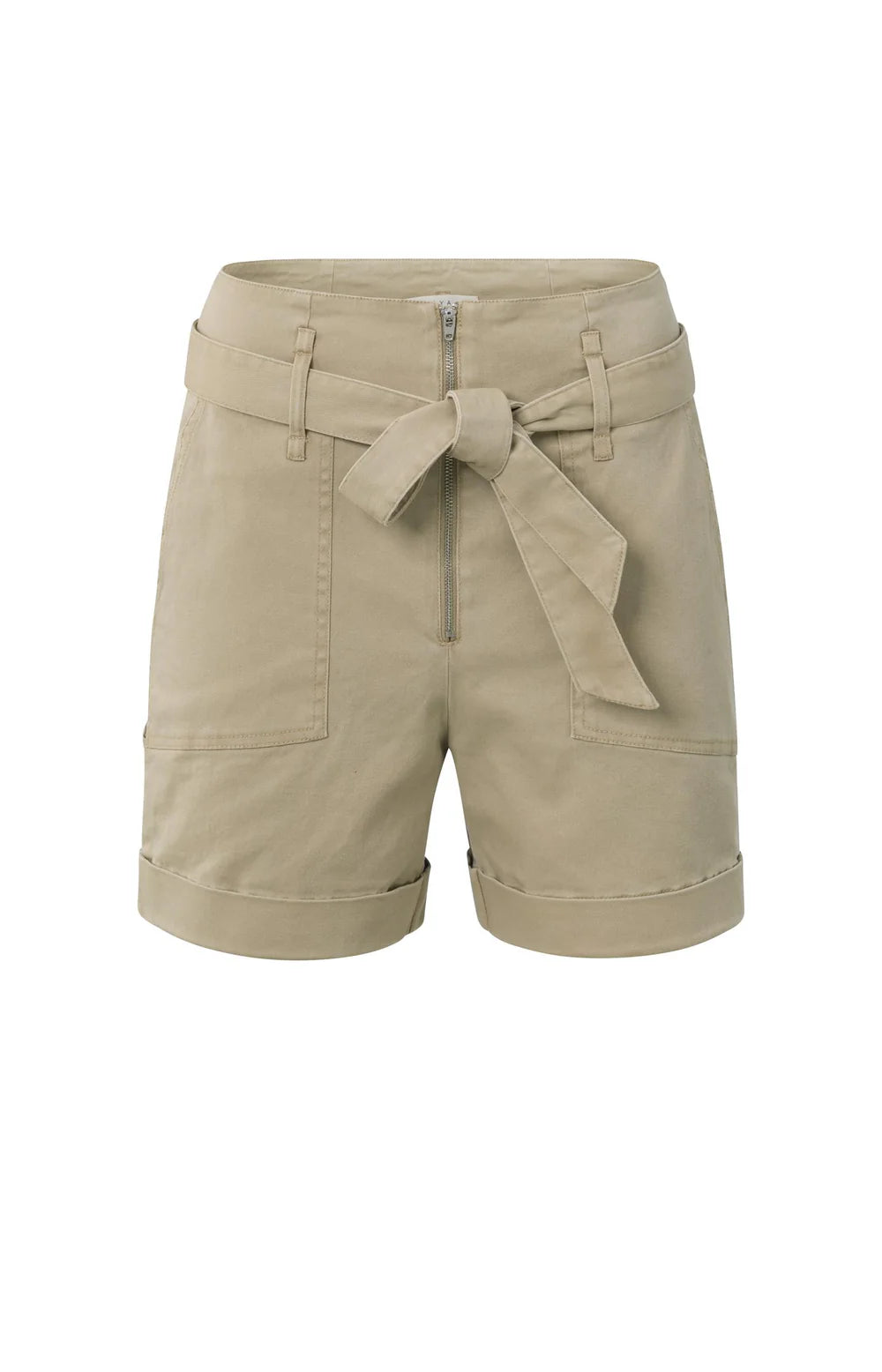 Yaya Woven High Waist Cargo Short With Belt