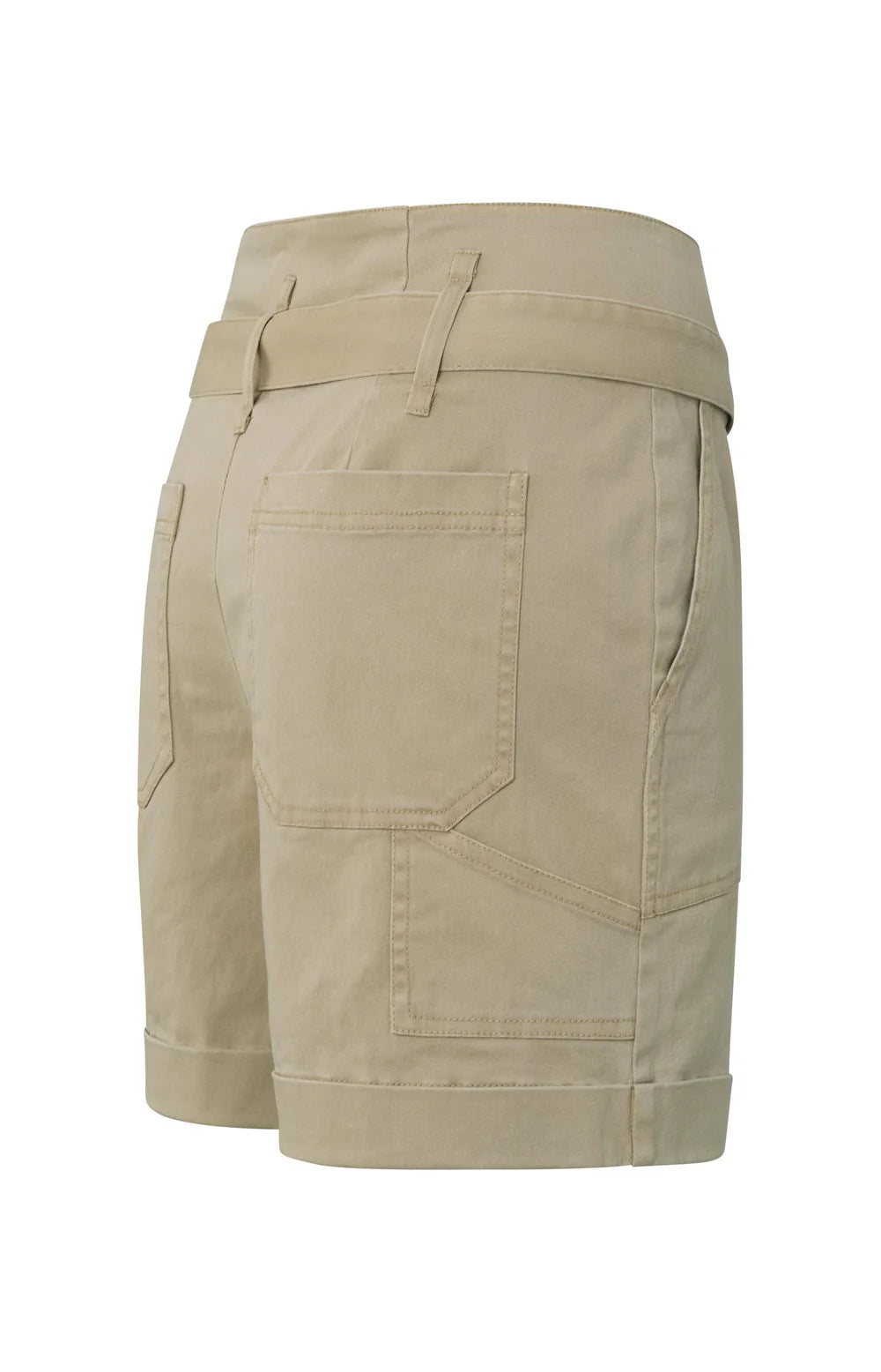 Yaya Woven High Waist Cargo Short With Belt