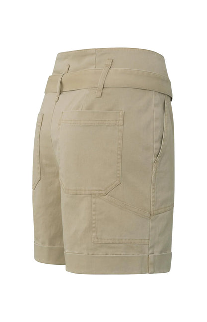 Yaya Woven High Waist Cargo Short With Belt