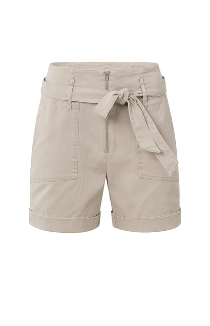 Yaya Woven High Waist Cargo Short With Belt