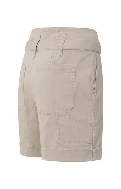 Yaya Woven High Waist Cargo Short With Belt